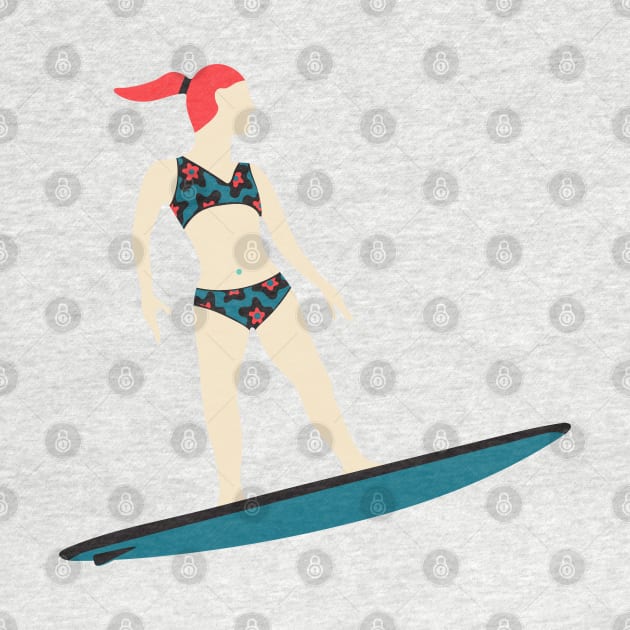 STOKED SURFER GIRL Tropical Summer Ocean Surfing Surfboard Sports - UnBlink Studio by Jackie Tahara by UnBlink Studio by Jackie Tahara